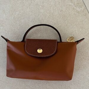 Longchamp Tan Mini Bag with Gold Accents